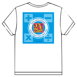 24 Game 30th Anniversary T-shirt, featuring 24 game logo