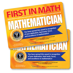 First In Math Mathematician Sign (Set of 25)
